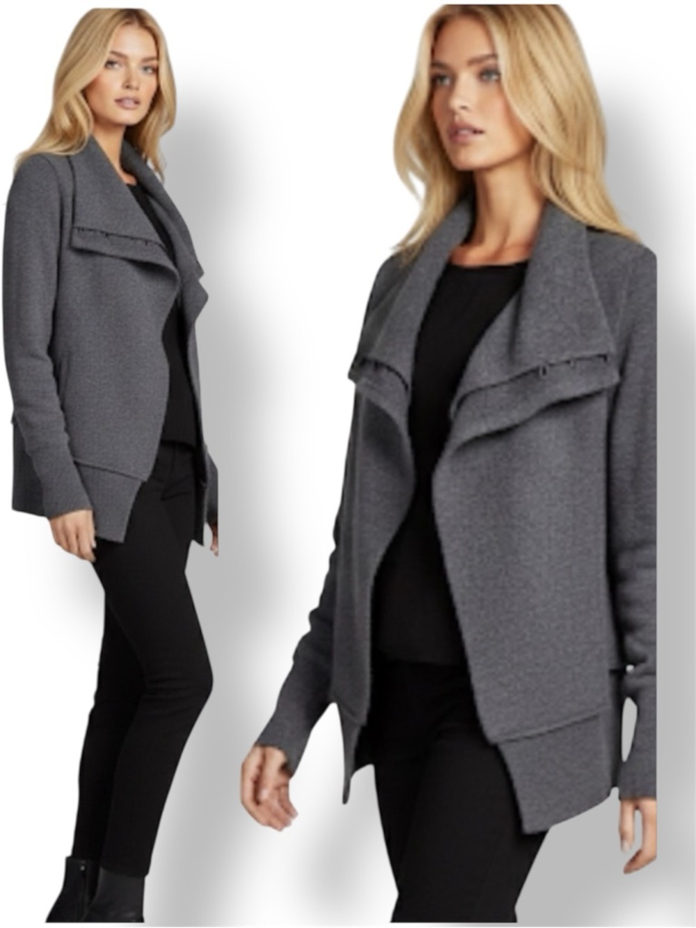 ALL SAINTS SPITALFIELDS Marled Cardigan Sweater Lambswool / Cashmere Blend Sz. 2